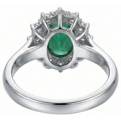Green Emerald GIA With Natural Earth Mined Diamonds Engagement Ring 3.50 Carats White Gold 14K