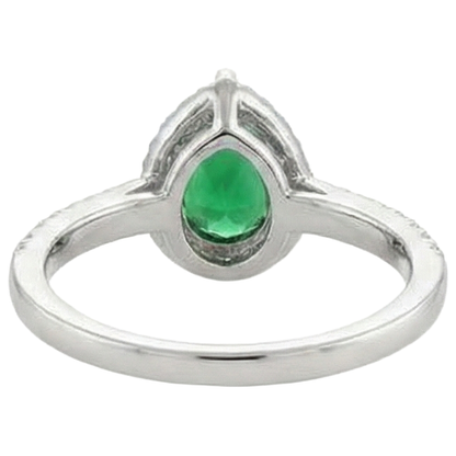 Green Emerald GIA With White Natural Earth Mined Diamonds 5.70 Ct. Ring 14K White Gold 14K