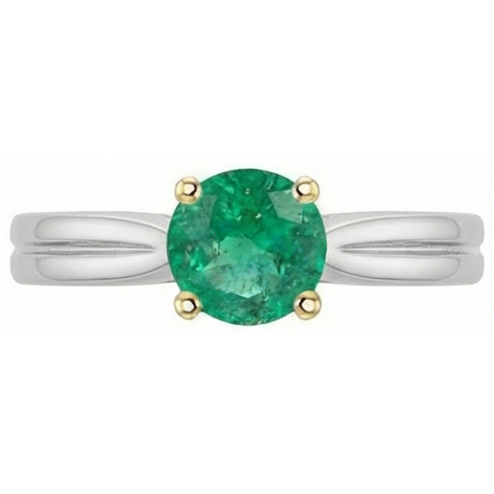 Natural Real ( Not Lab Grown ) Green Emerald GIA Womens Ring Solitaire Classy