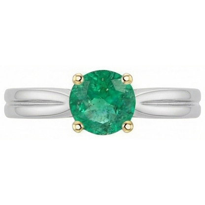 Natural Real ( Not Lab Grown ) Green Emerald GIA Womens Ring Solitaire Classy