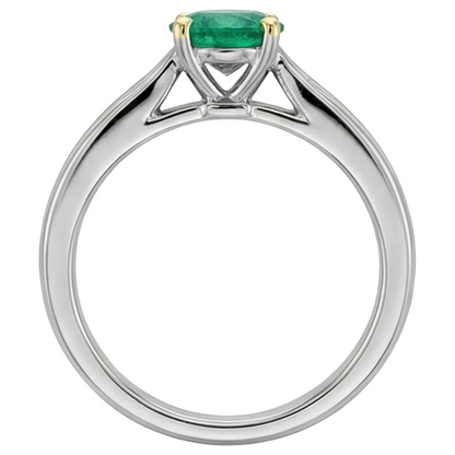 Natural Real ( Not Lab Grown ) Green Emerald GIA Womens Ring Solitaire Classy