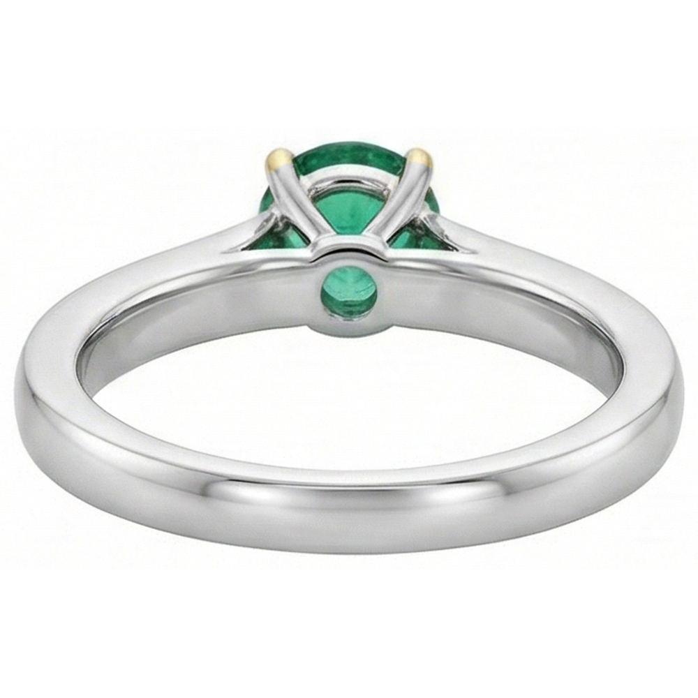 Natural Real ( Not Lab Grown ) Green Emerald GIA Womens Ring Solitaire Classy