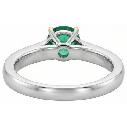 Natural Real ( Not Lab Grown ) Green Emerald GIA Womens Ring Solitaire Classy