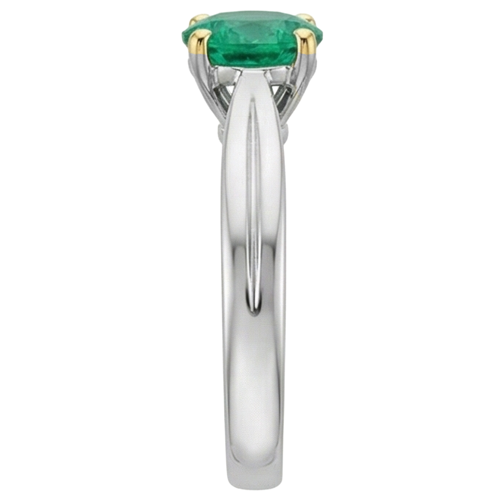 Natural Real ( Not Lab Grown ) Green Emerald GIA Womens Ring Solitaire Classy