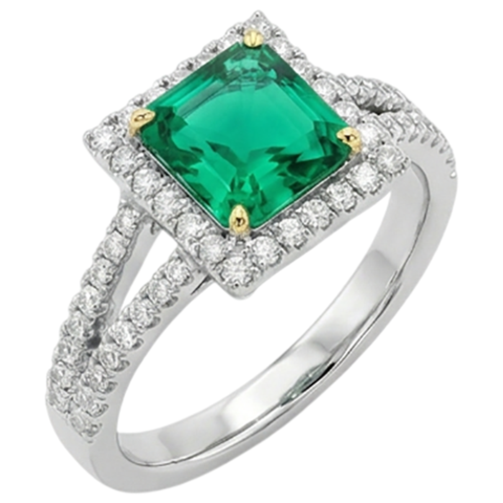 natural emerald emerald 3.50ct ring side angle