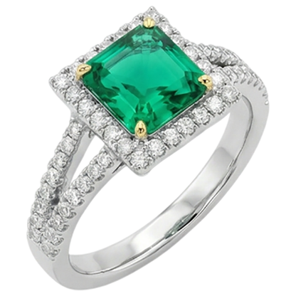 natural emerald emerald 3.50ct ring side angle