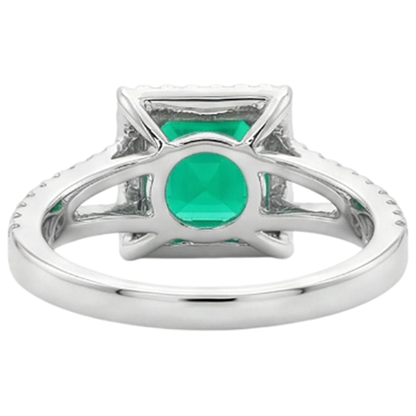 natural emerald emerald 3.50ct ring with diamond accents