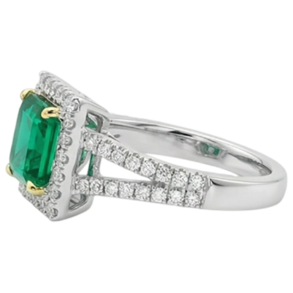 natural emerald emerald 3.50ct ring profile view