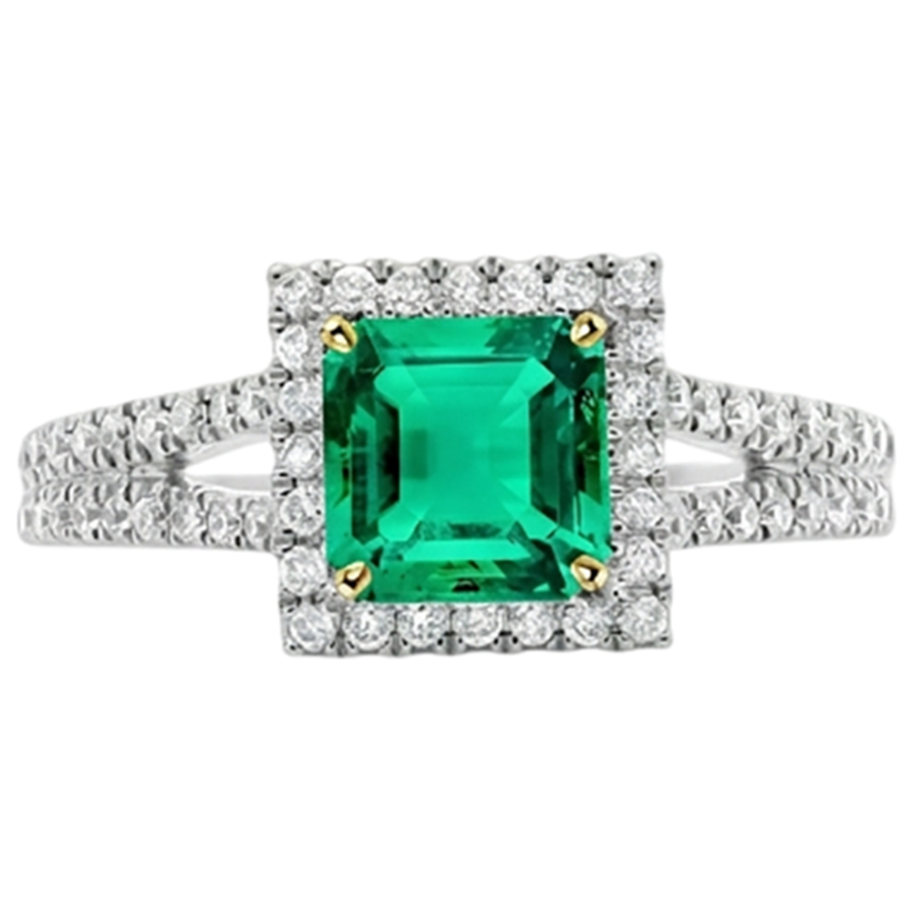 natural emerald emerald 3.50ct ring top view