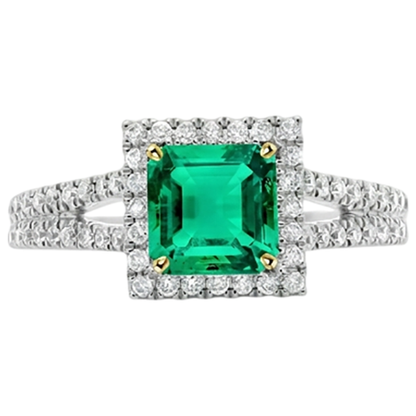 natural emerald emerald 3.50ct ring top view