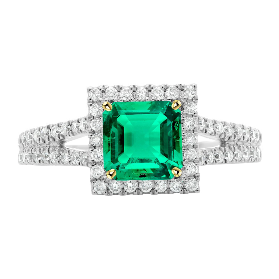 natural emerald emerald 3.50ct ring front view