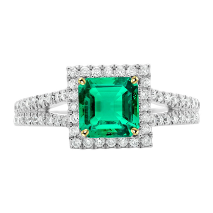 natural emerald emerald 3.50ct ring front view