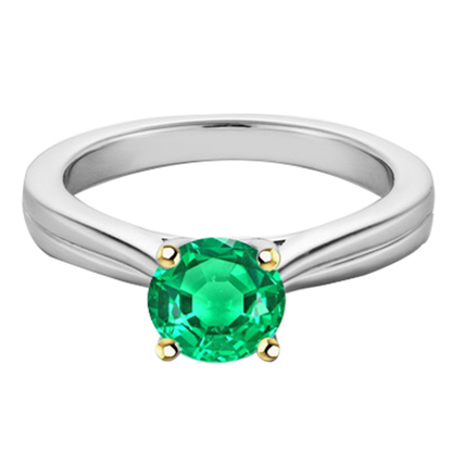 Green Emerald Womens Ring Solitaire Classy