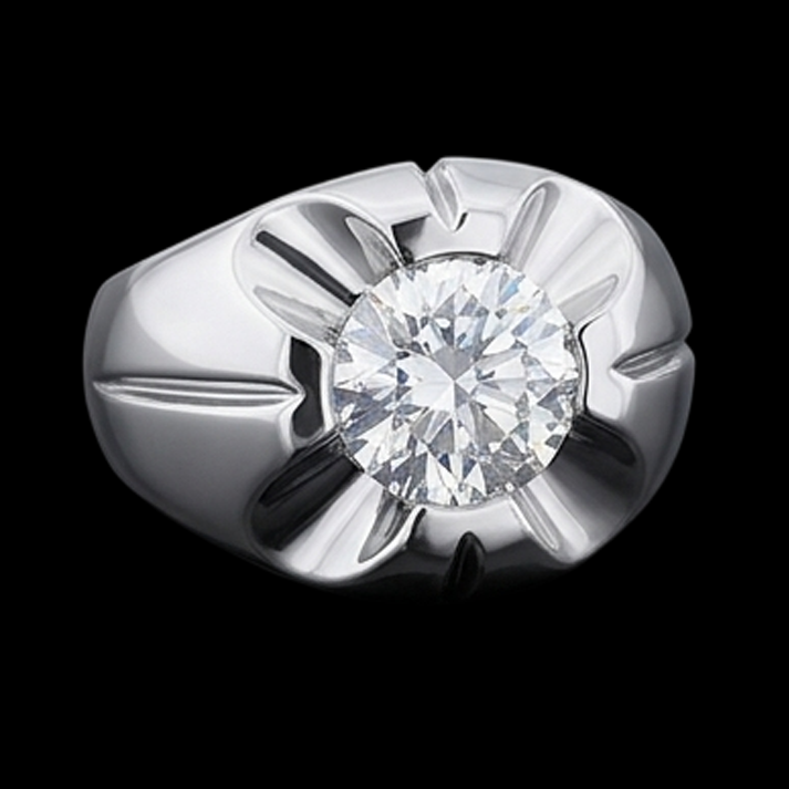Gypsy 2.50 Carat Round Diamond Solitaire Ring White Gold 10K