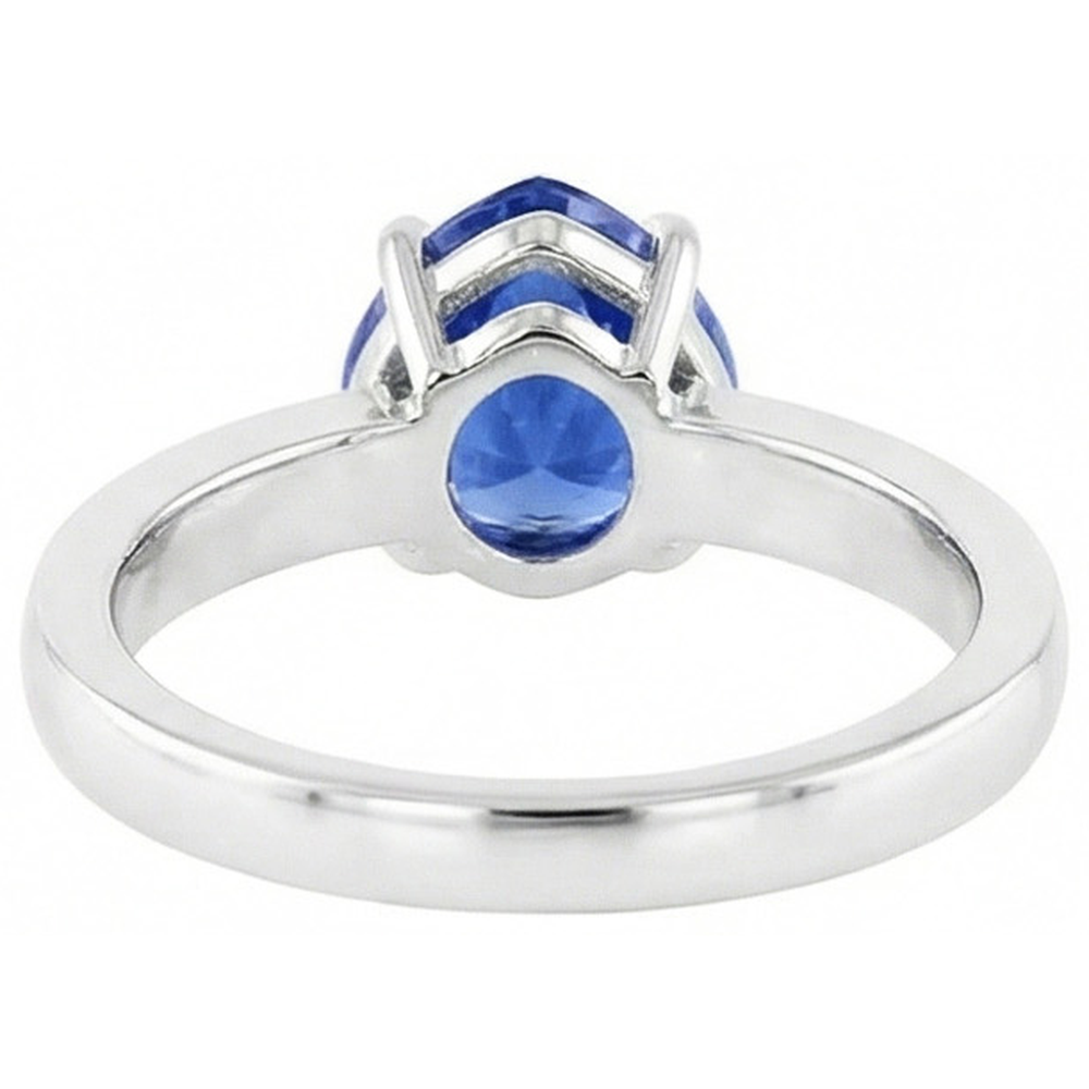 Natural Real ( Not Lab Grown )  Gypsy Gemstone Jewelry Trillion Sapphire Ring Flush Setting 2 Carats