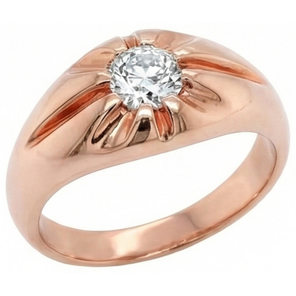 Gypsy Rose Gold Solitaire Round Old Mine Cut Natural Earth Mined Diamond Ring 1 Carat