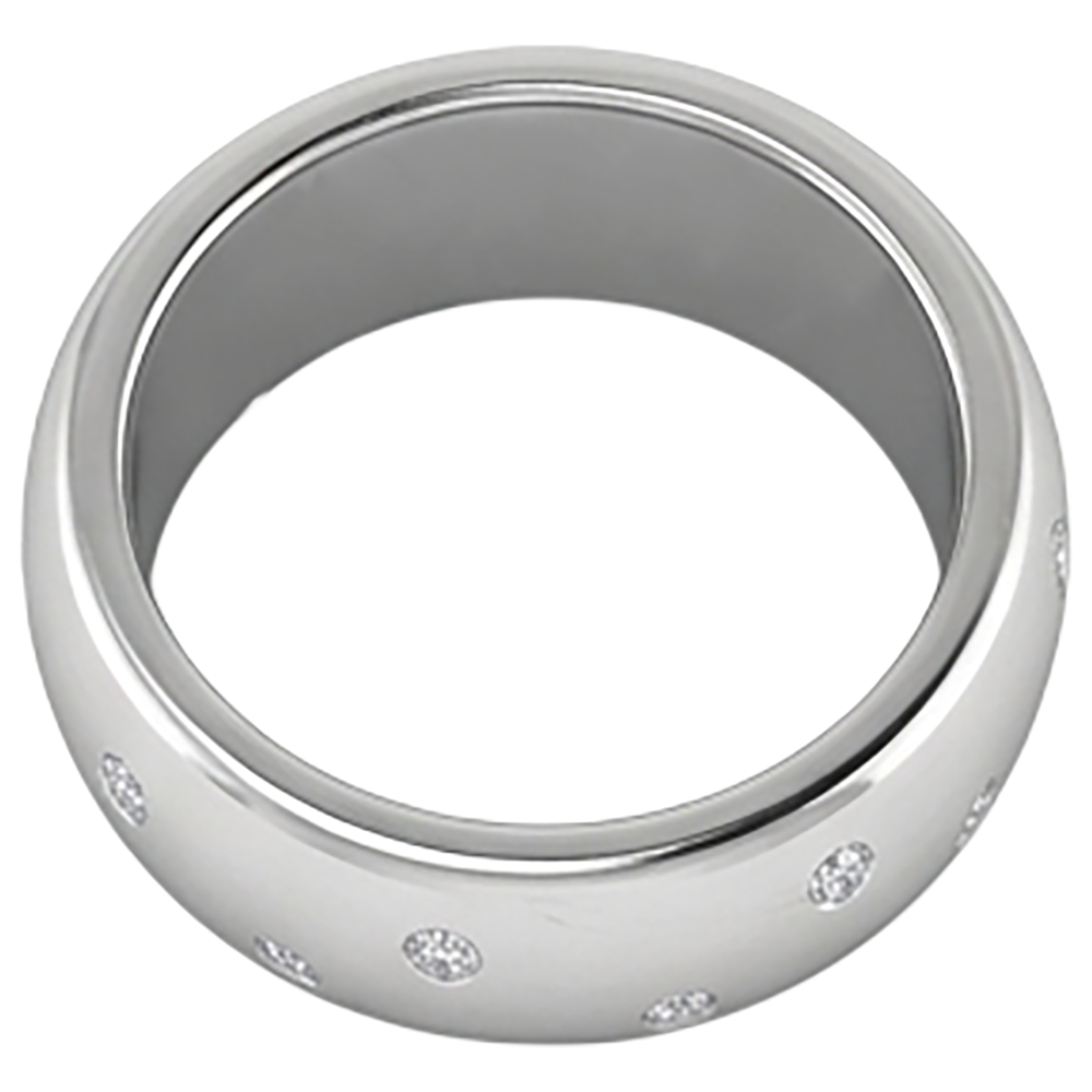 Gypsy Set Round Diamond Band 0.90 Carats White Gold 10K Men's Ring