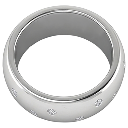 Gypsy Set Round Diamond Band 0.90 Carats White Gold 10K Men's Ring