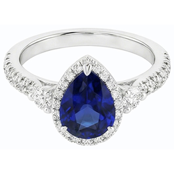 Halo Anniversary Ceylon Sapphire Ring & Natural Earth Mined Diamonds 5 Carats Jewelry