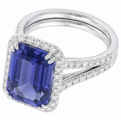 natural emerald sapphire 4.50ct band top view
