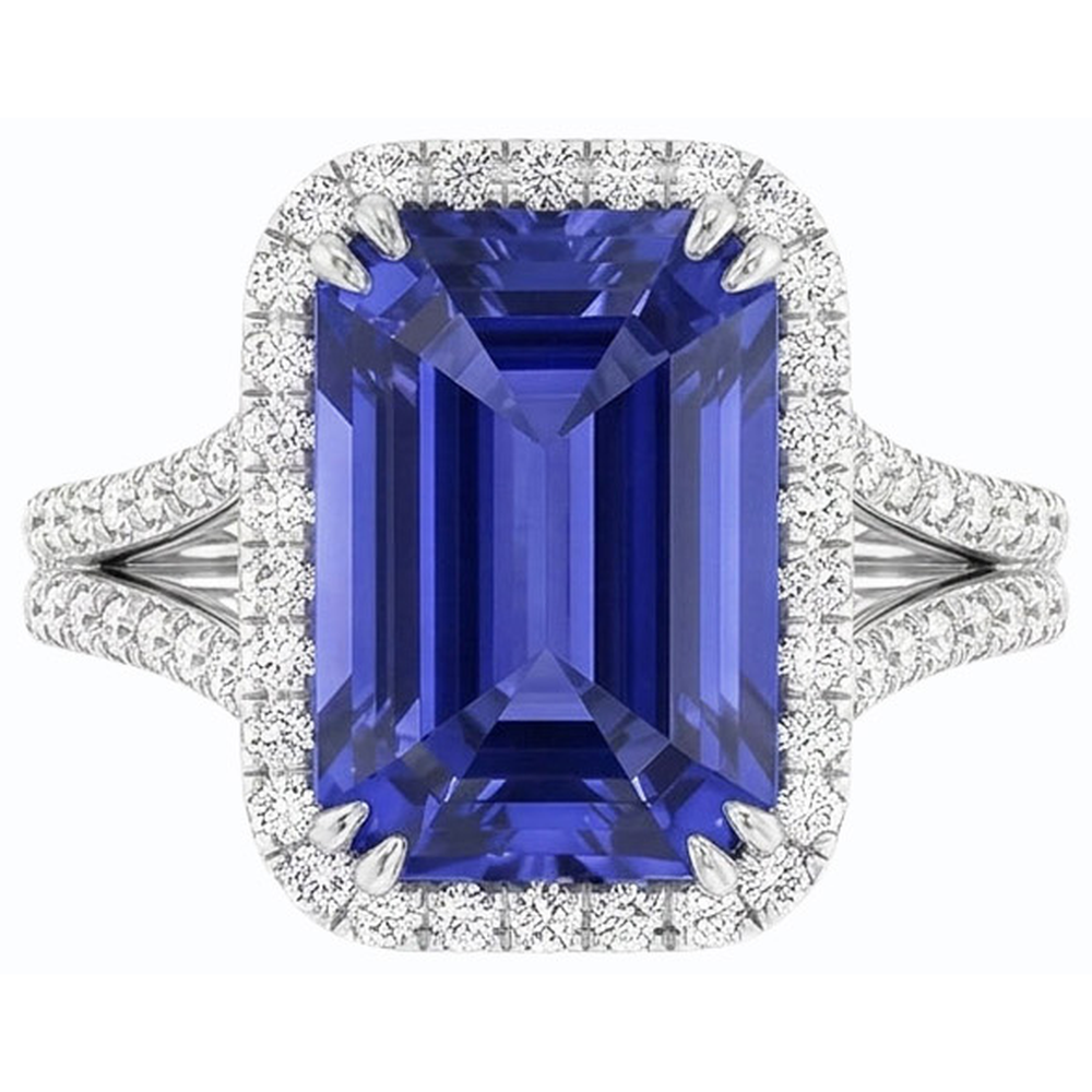 natural emerald sapphire 4.50ct band side angle