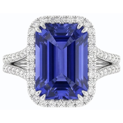 natural emerald sapphire 4.50ct band side angle