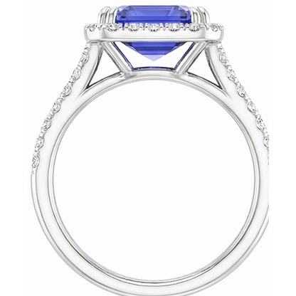 natural emerald sapphire 4.50ct band profile view