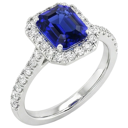 natural round sapphire 10.25ct ring front view