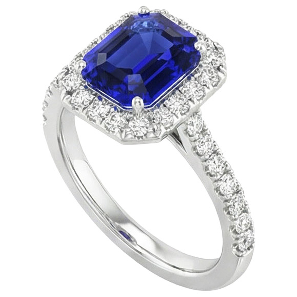 natural round sapphire 10.25ct ring close up detail