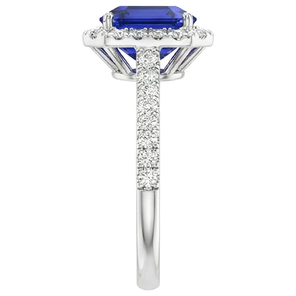 natural round sapphire 10.25ct ring profile view