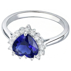 Halo Blue Sapphire Ring Star Style Natural Earth Mined Diamonds 2.50 Carats
