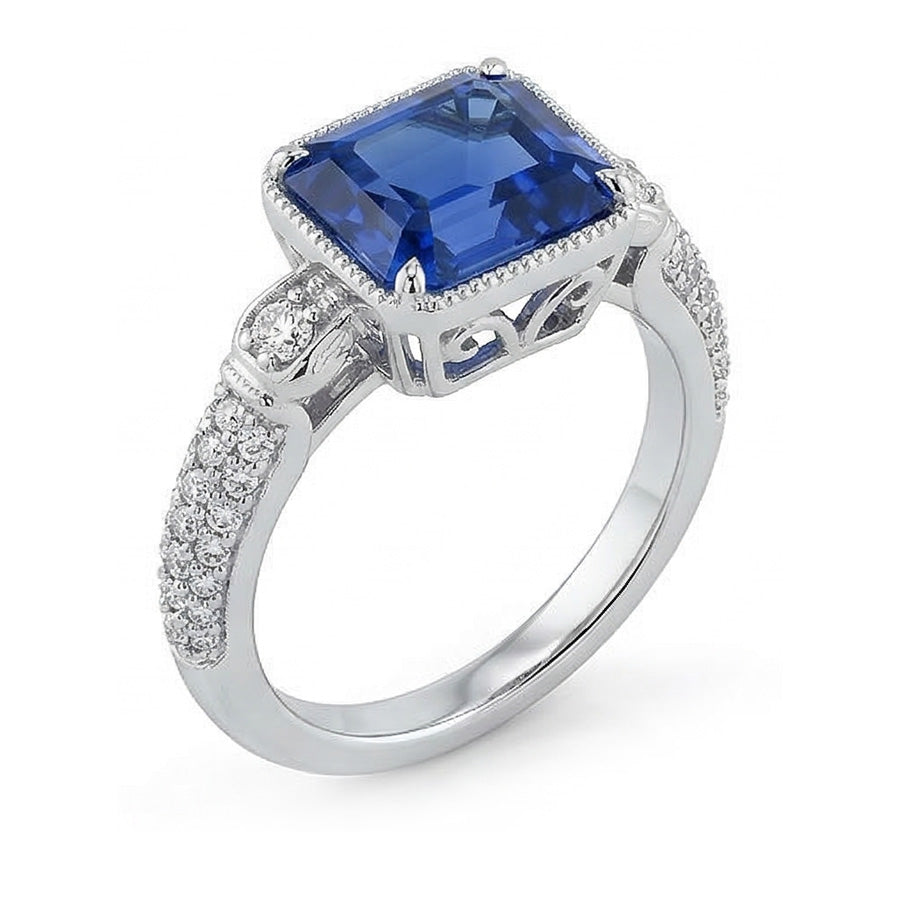 natural emerald sapphire 4ct ring side angle
