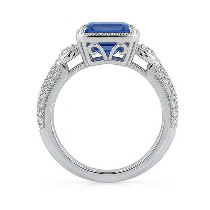 natural emerald sapphire 4ct ring top view