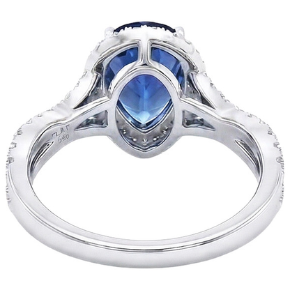 natural round sapphire 6.50ct ring profile view