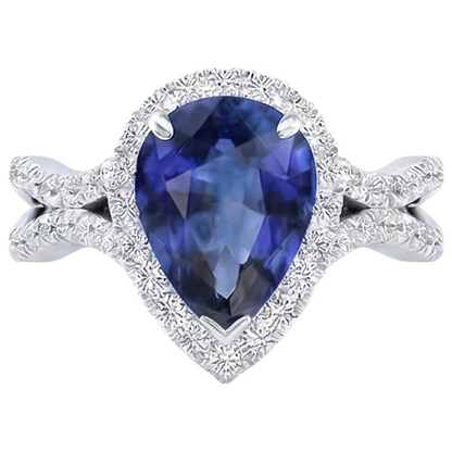 natural round sapphire 6.50ct ring side angle
