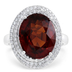 Halo Garnet Statement Cocktail Ring