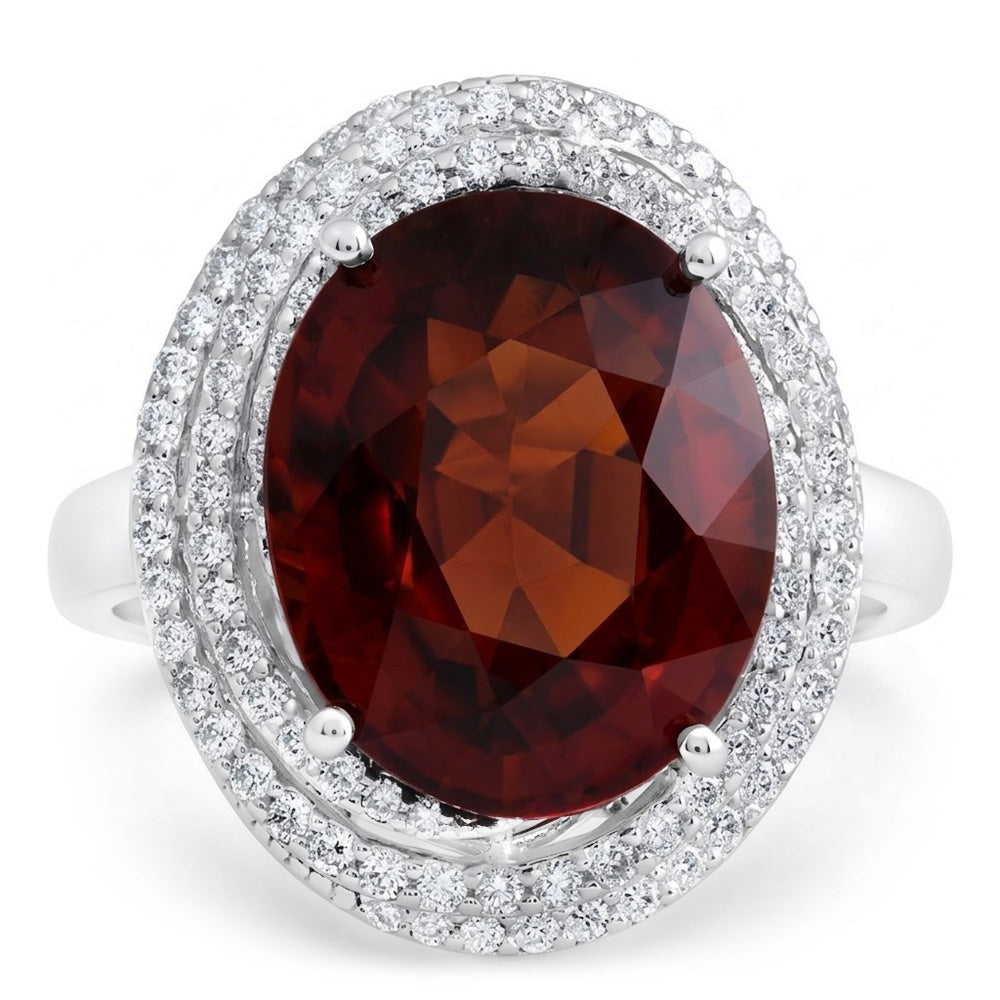 Halo Garnet Statement Cocktail Ring