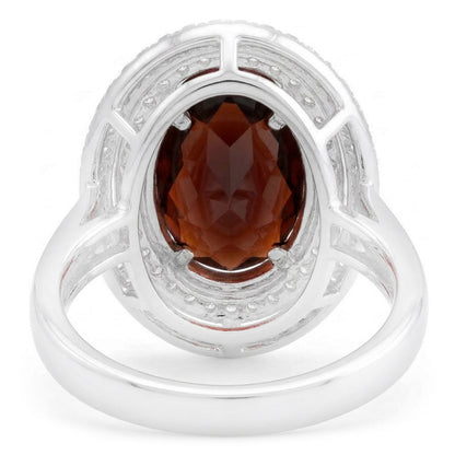 Halo Garnet Statement Cocktail Ring