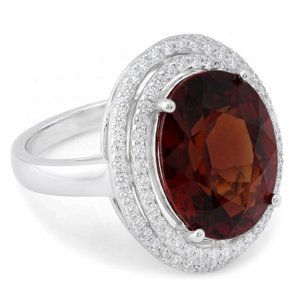 Halo Garnet Statement Cocktail Ring