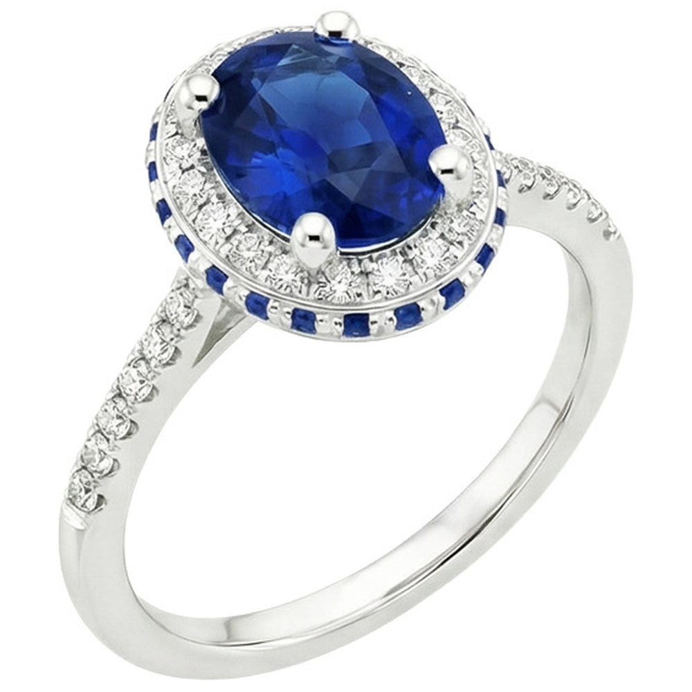 natural round sapphire 4.50ct ring side angle