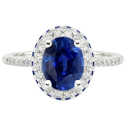 natural round sapphire 4.50ct ring close up detail