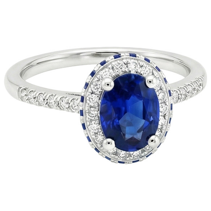 natural round sapphire 4.50ct ring top view
