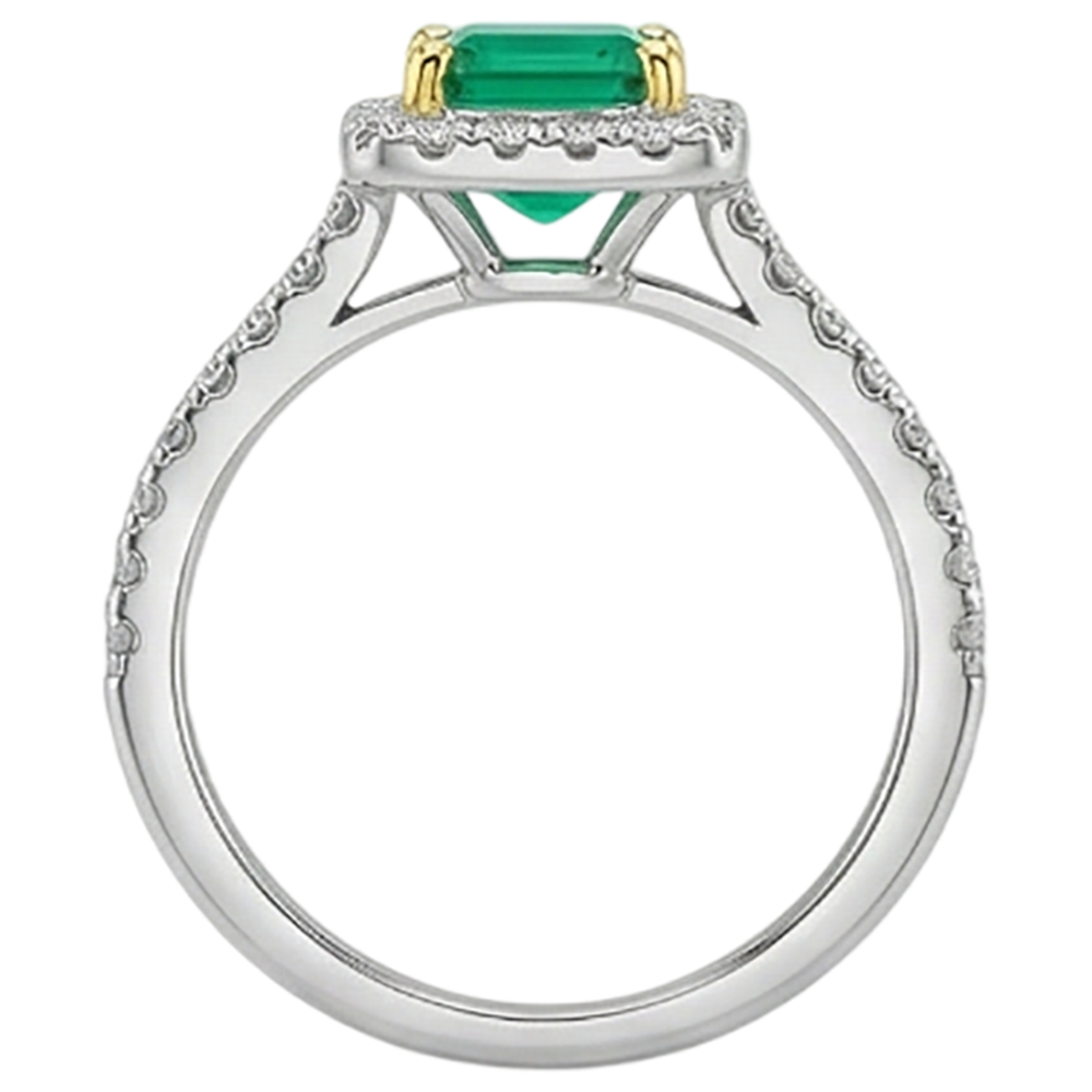 natural emerald emerald 2ct ring band detail