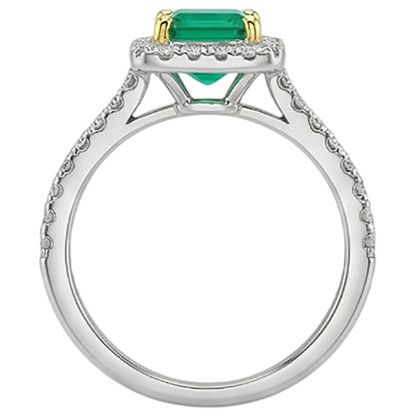 natural emerald emerald 2ct ring band detail