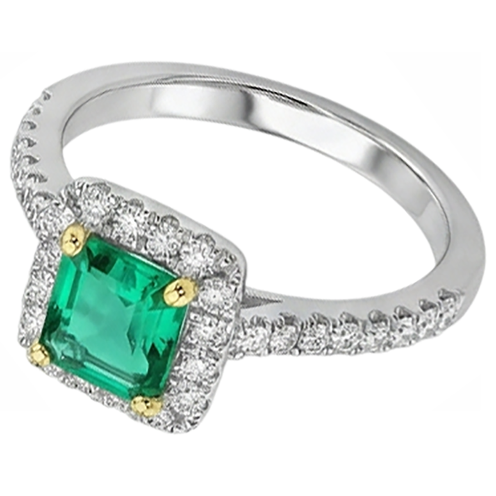 natural emerald emerald 2ct ring close up detail