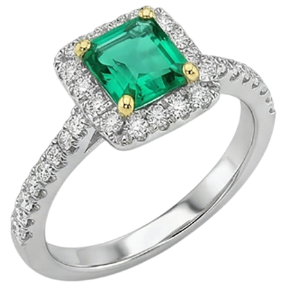 natural emerald emerald 2ct ring top view