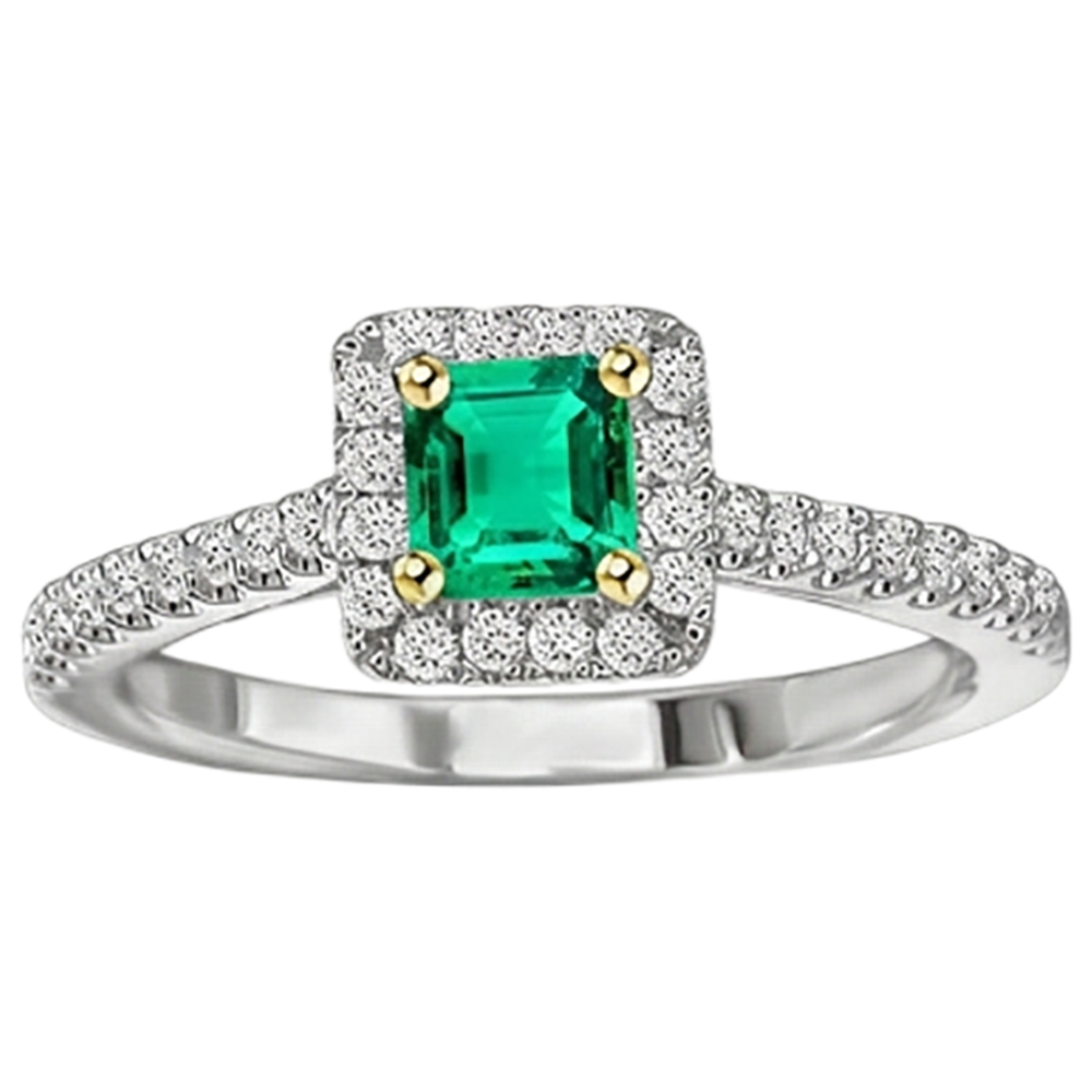 natural emerald emerald 2ct ring profile view