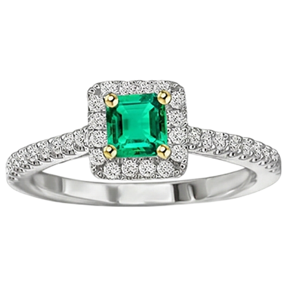 natural emerald emerald 2ct ring profile view