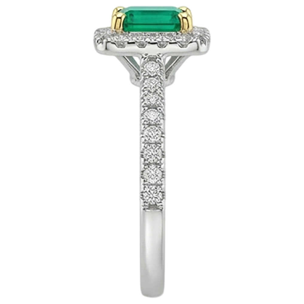 natural emerald emerald 2ct ring with diamond accents