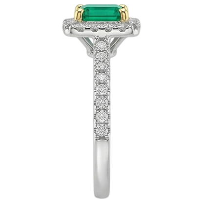 natural emerald emerald 2ct ring with diamond accents